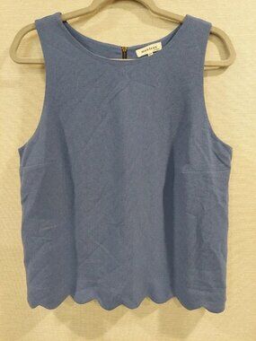 Monteau Los Angeles Sleeveless Scalloped Hem Top | Women's L | NWOT